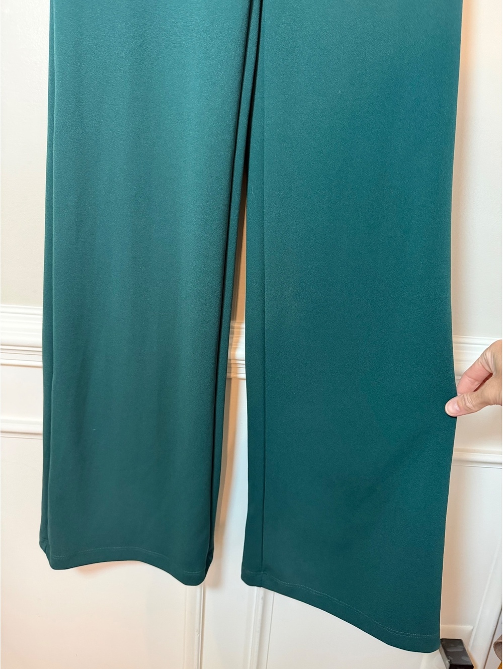 Lulus NWT Women's Emerald Green Strapless Wide-Leg Jumpsuit, Size Large - Picture 3 of 8